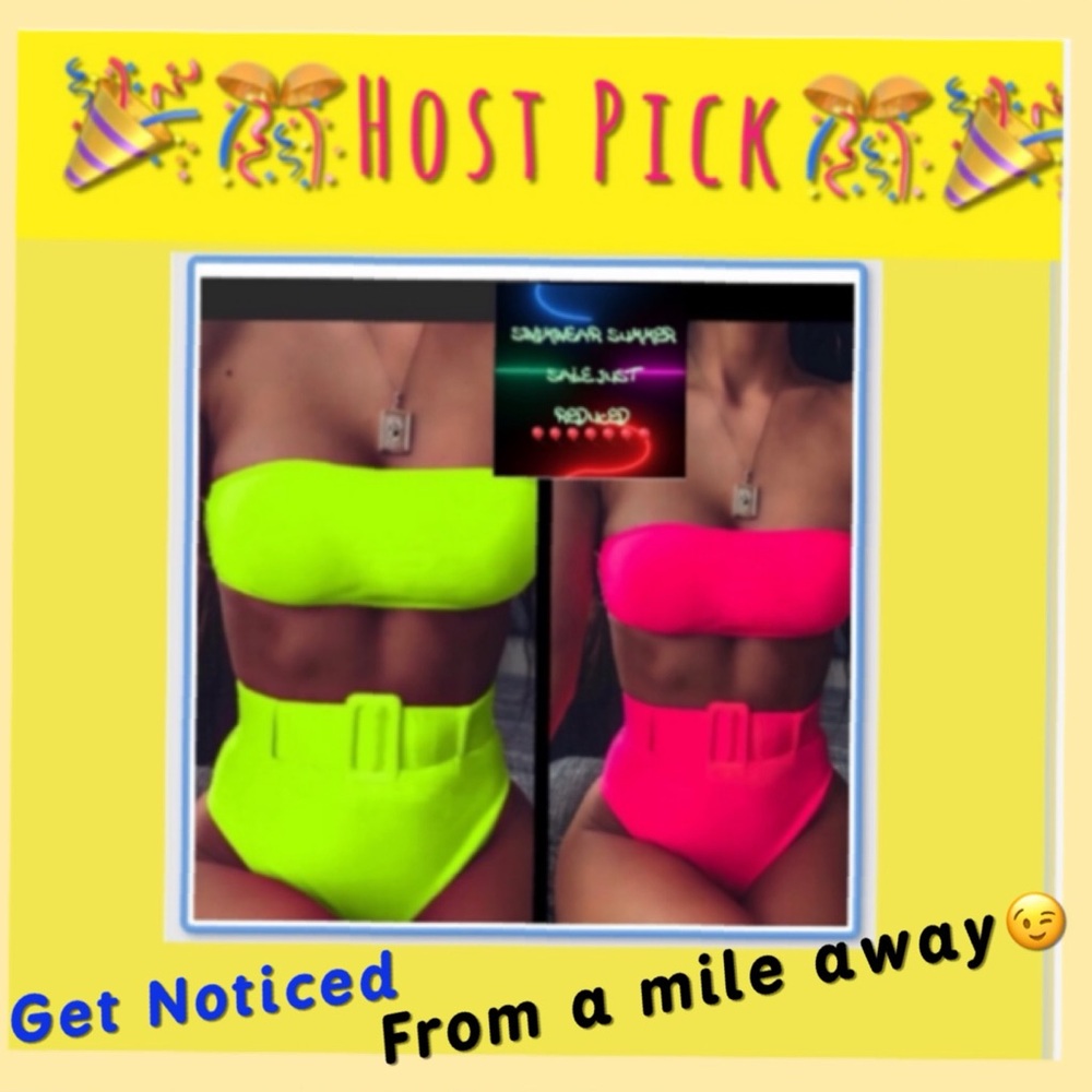 Pink Small Green Med-Large Sexy High Waist 2 Piece.                           B3